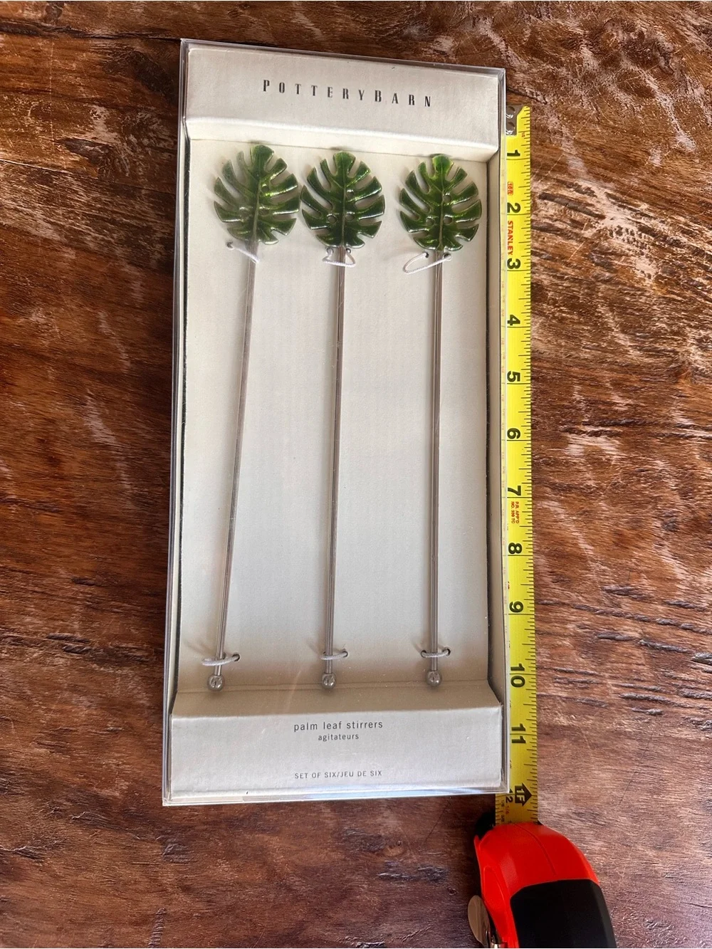 Pottery Barn Palm Leaf Cocktail Stirrers - Set of 6